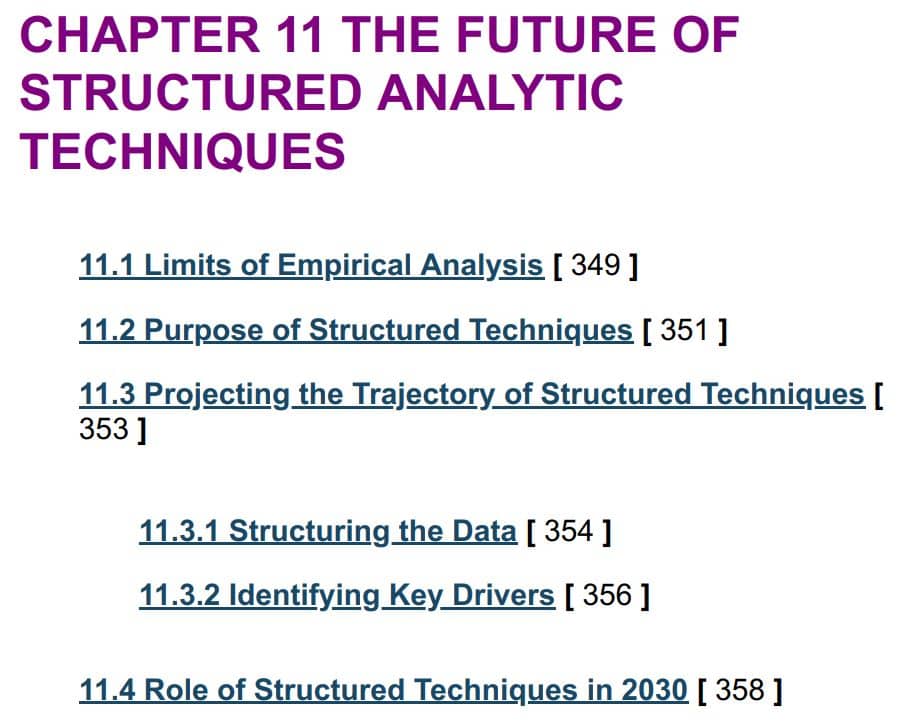 فصل 11 کتاب Structured Analytic Techniques for Intelligence Analysis