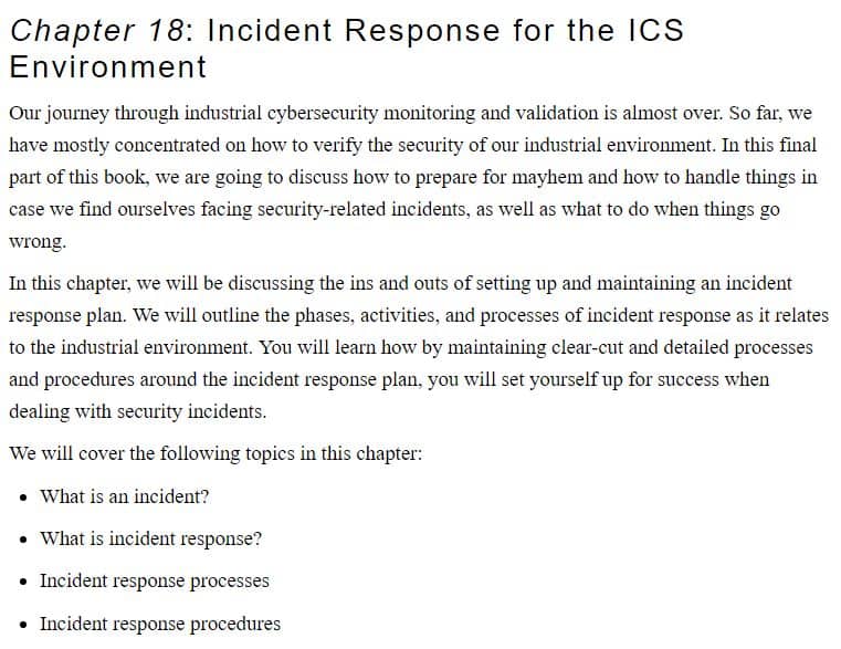 فصل 18 کتاب Industrial Cybersecurity نسخه دوم