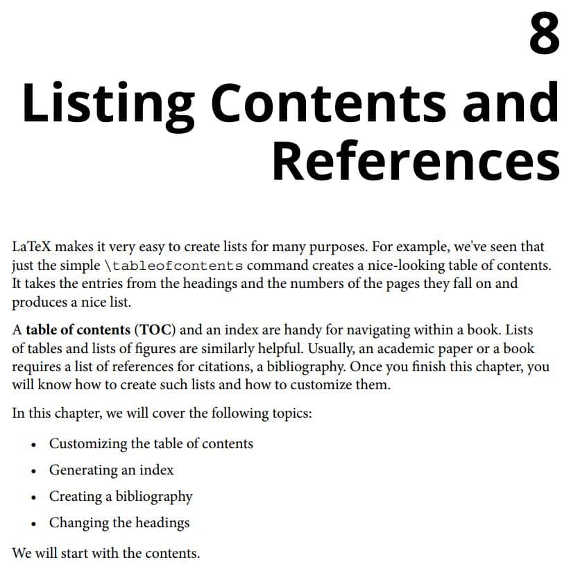 فصل 8 کتاب LaTeX Beginners Guide