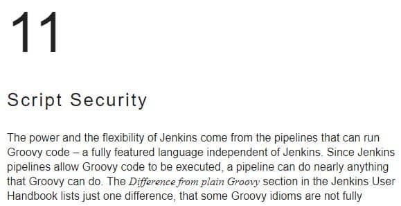 فصل 11 کتاب Jenkins Administrator’s Guide