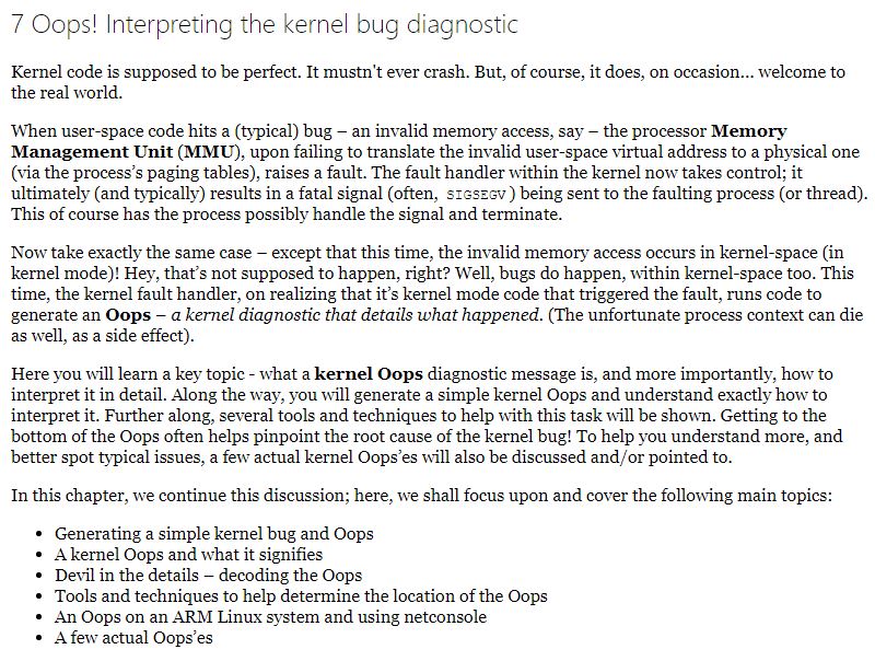فصل 7 کتاب Linux Kernel Debugging
