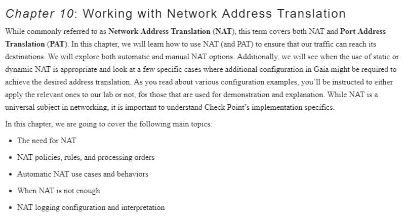 فصل 10 کتاب Check Point Firewall Administration R81.10+