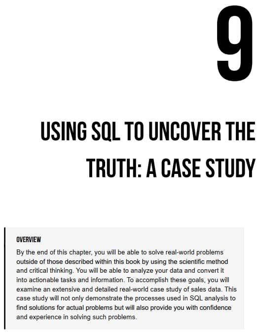فصل 9 کتاب SQL for Data Analytics ویرایش سوم