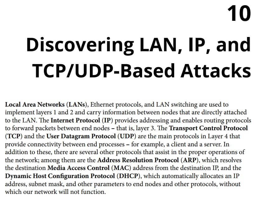 فصل 10 کتاب Network Protocols for Security Professionals