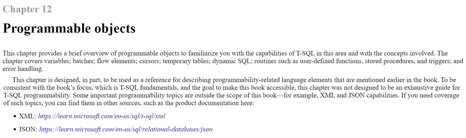 فصل 12 کتاب T-SQL Fundamentals ویرایش چهارم