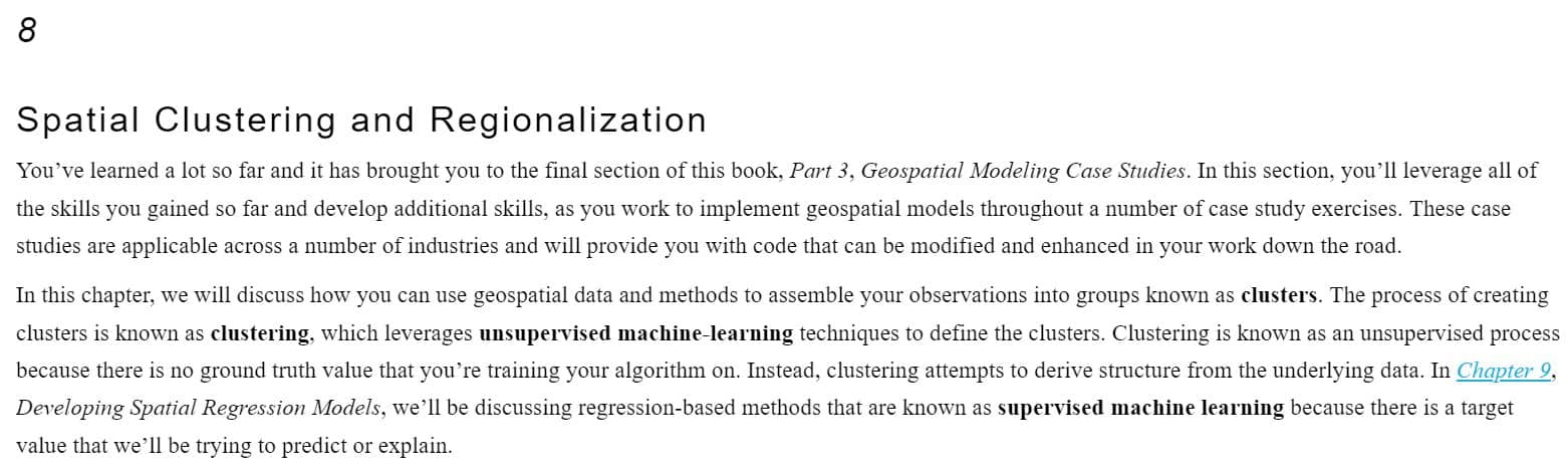 فصل 8 کتاب Applied Geospatial Data Science with Python