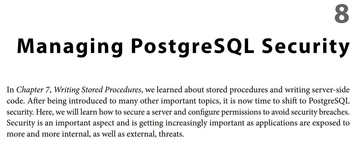 فصل 8 کتاب Mastering PostgreSQL 15 ویرایش پنجم