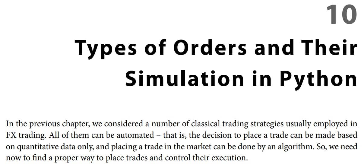 فصل 10 کتاب Getting Started with Forex Trading Using Python