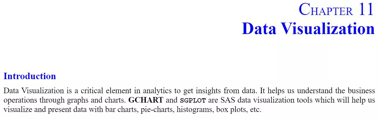 فصل 11 کتاب Data Analytics with SAS