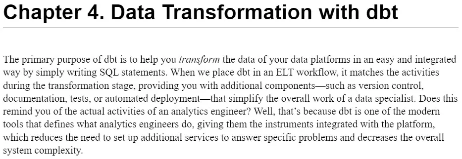 فصل 4 کتاب Analytics Engineering with SQL and dbt