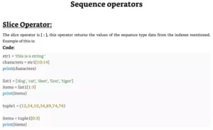SEQUENCE OPERATORS