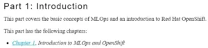 قسمت 1 کتاب MLOps with Red Hat OpenShift