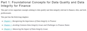 قسمت 1 کتاب Managing Data Integrity for Finance