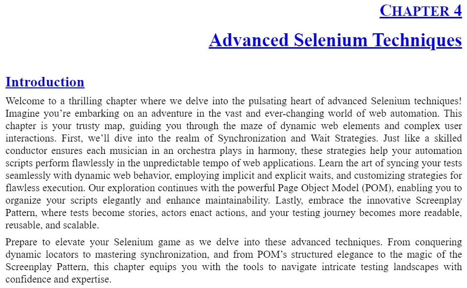 فصل 4 کتاب Ultimate Selenium WebDriver for Test Automation