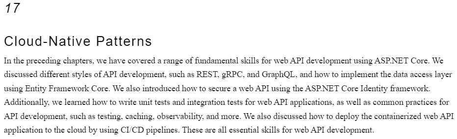 فصل 17 کتاب Web API Development with ASP.NET Core 8