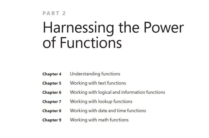 بخش 2 کتاب Microsoft Excel Formulas and Functions