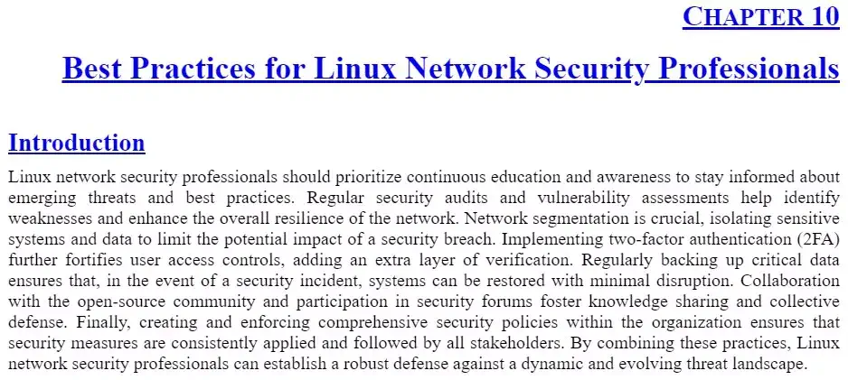 فصل 10 کتاب Ultimate Linux Network Security for Enterprises