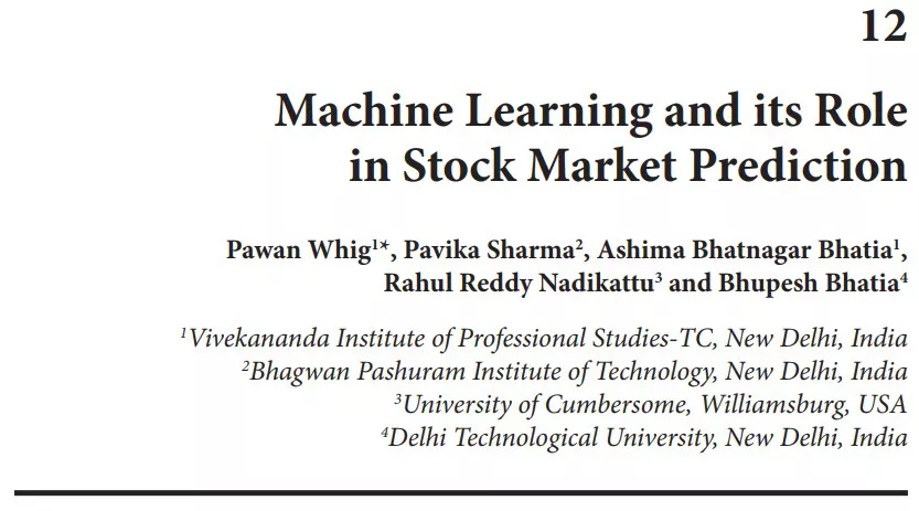 فصل 12 کتاب Deep Learning Tools for Predicting Stock Market Movements