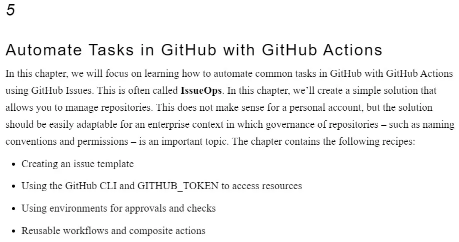 فصل 5 کتاب GitHub Actions Cookbook