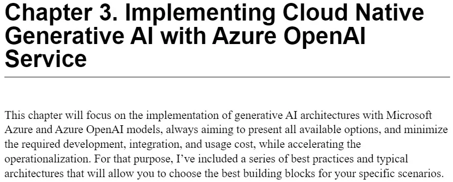 فصل 3 کتاب Azure OpenAI Service for Cloud Native Applications