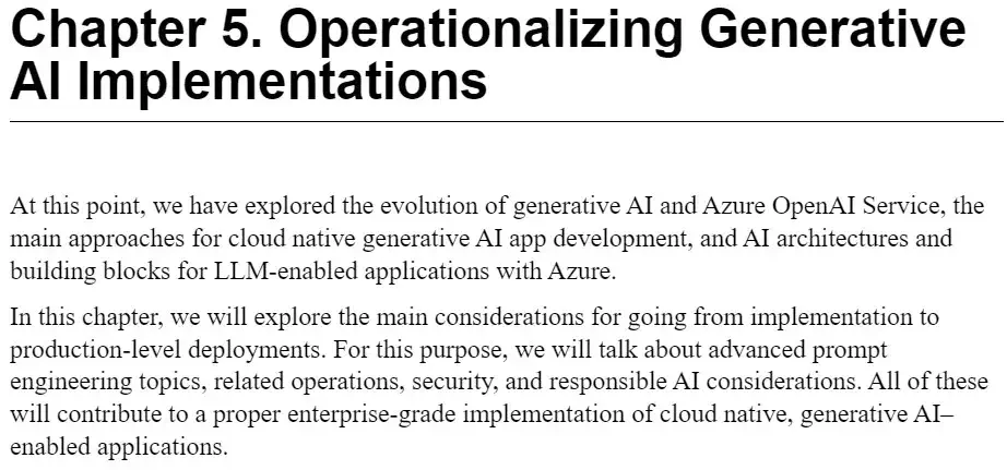 فصل 5 کتاب Azure OpenAI Service for Cloud Native Applications