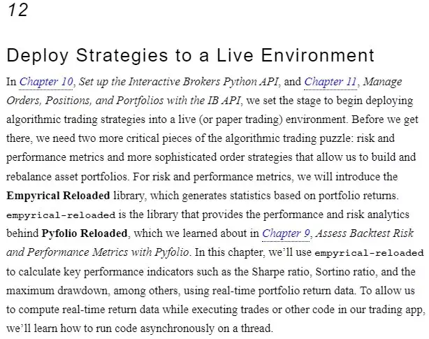 فصل 12 کتاب Python for Algorithmic Trading Cookbook