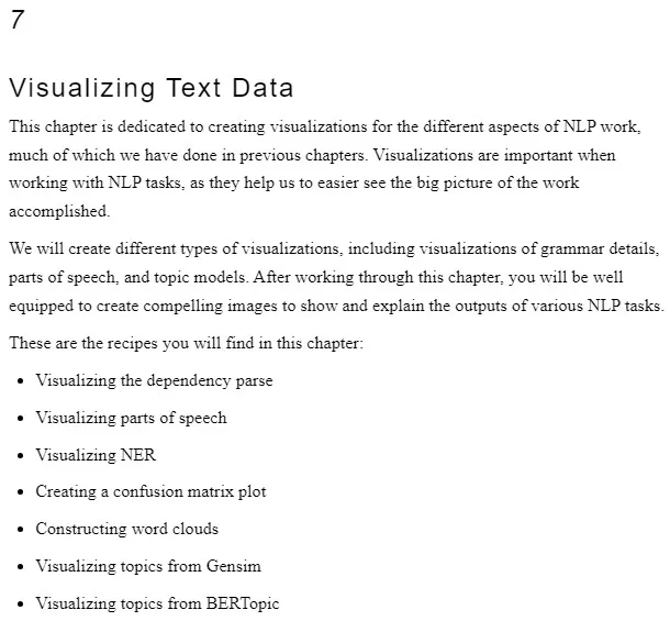 فصل 7 کتاب Python Natural Language Processing Cookbook ویرایش دوم