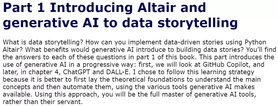 بخش 1 کتاب Data Storytelling with Generative AI