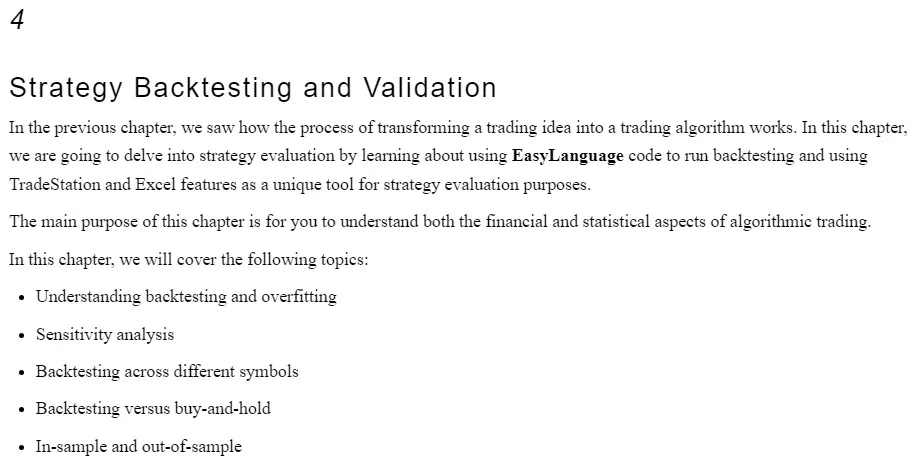 فصل 4 کتاب TradeStation EasyLanguage for Algorithmic Trading