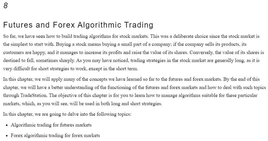 فصل 8 کتاب TradeStation EasyLanguage for Algorithmic Trading