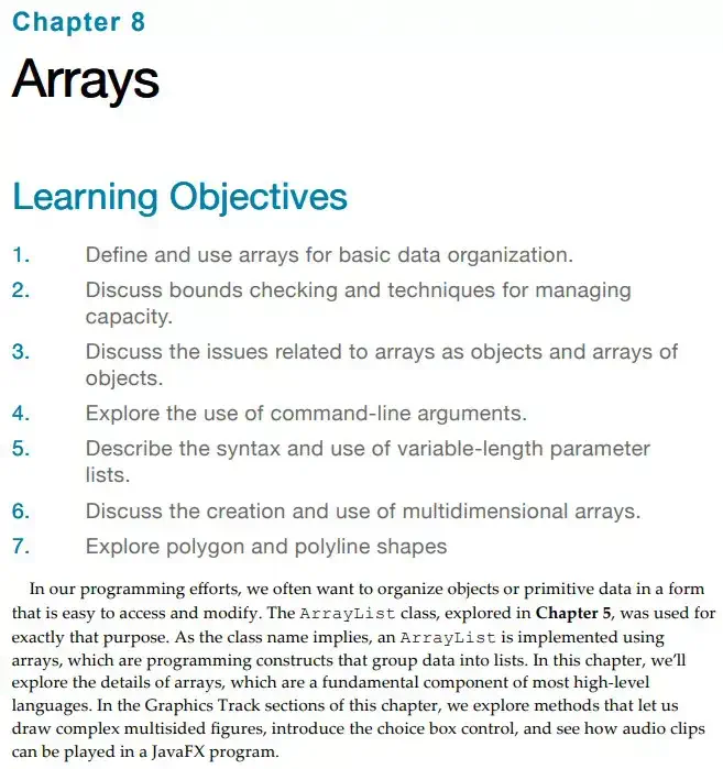 فصل 8 کتاب Java Software Solutions, Foundations of Program Design ویرایش دهم