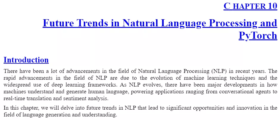 فصل 10 کتاب Applied Natural Language Processing with PyTorch 2.0