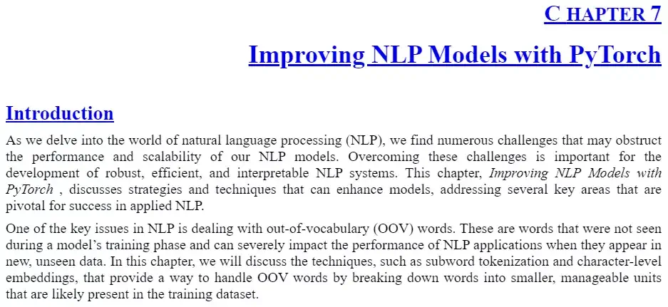 فصل 7 کتاب Applied Natural Language Processing with PyTorch 2.0