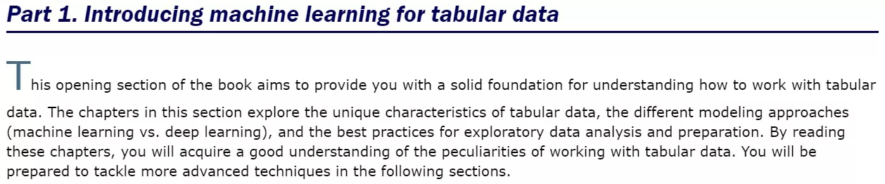 بخش 1 کتاب Machine Learning for Tabular Data