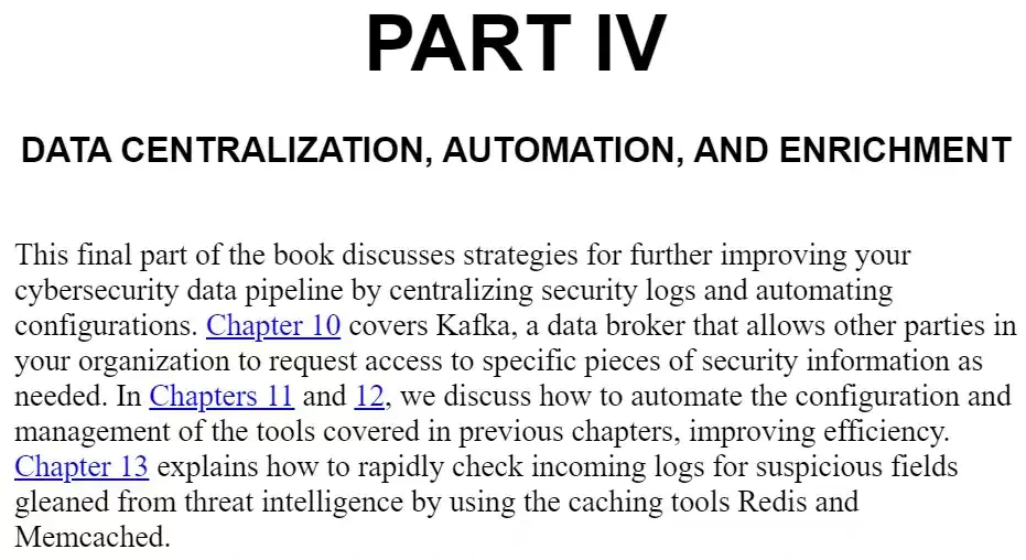بخش 4 کتاب Data Engineering for Cybersecurity