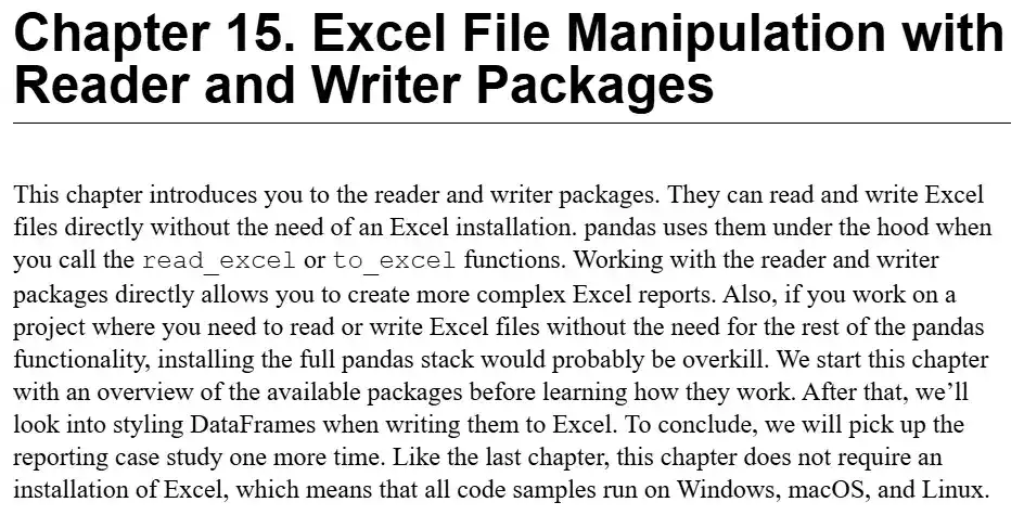 فصل 15 کتاب Python for Excel
