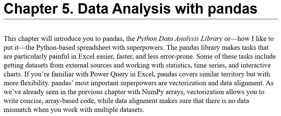 فصل 5 کتاب Python for Excel