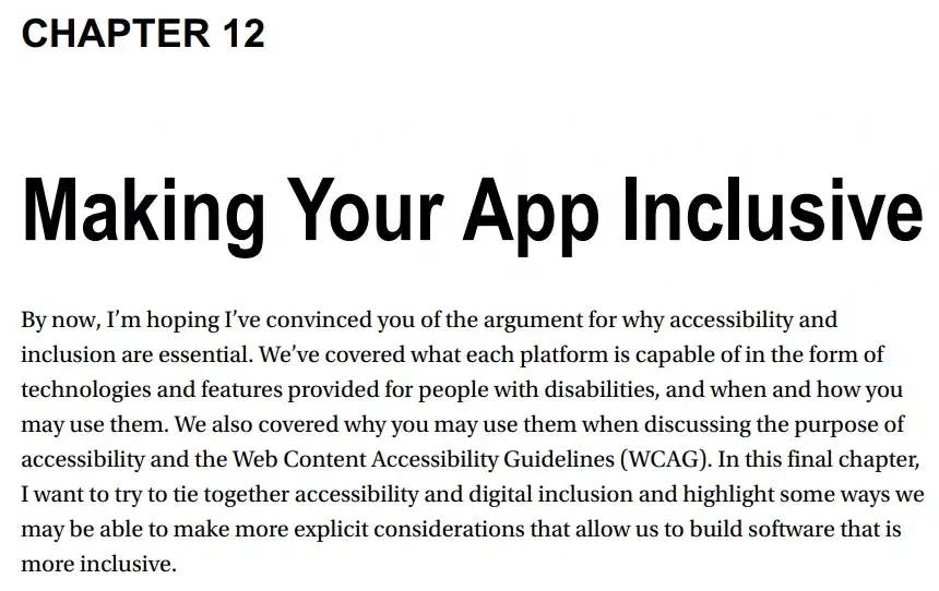 فصل 12 کتاب Developing Inclusive Mobile Apps ویرایش دوم