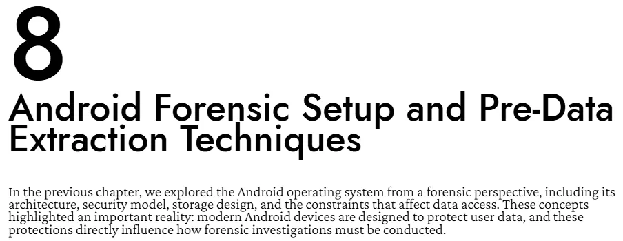 فصل 8 کتاب Practical Mobile Forensics ویرایش پنجم